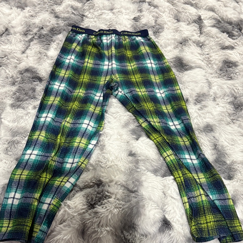 Calvin Klein Green and Blue Plaid Lounge Pants
